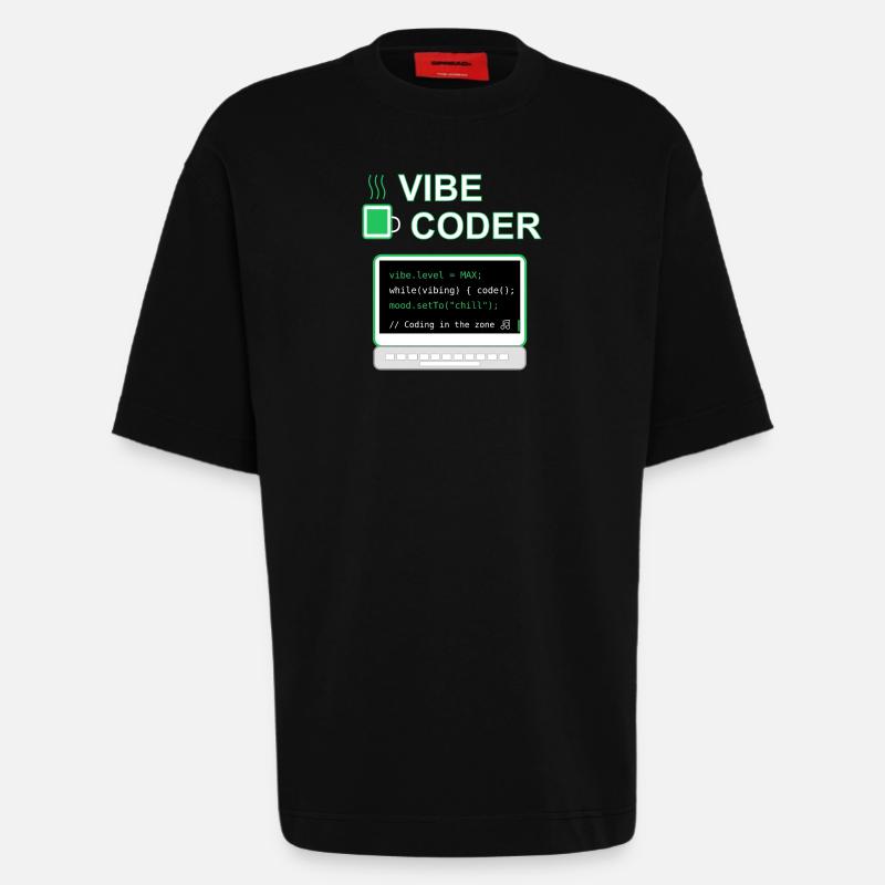 Vibe Coder - Heavyweight T-Shirt - made by SPREAD  - SOLID BLACK