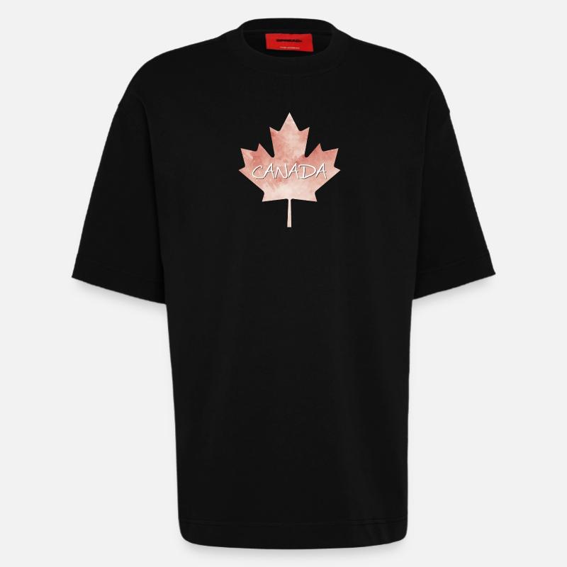 Maple Leaf Canada - Canada - T-shirt bio épais oversize fabriqué en UE - SOLID BLACK