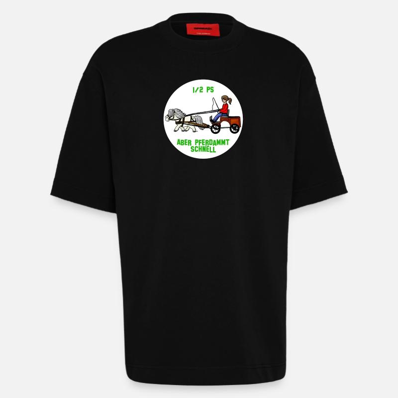 Pferdammt schnell - Heavyweight T-Shirt - made by SPREAD  - SOLID BLACK