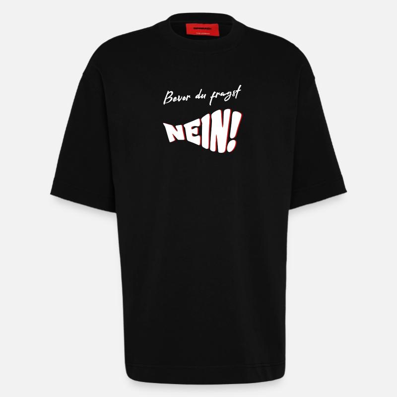 Avant de demander NON - T-shirt bio épais oversize fabriqué en UE - SOLID BLACK