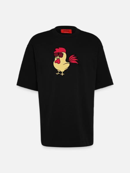 cooler_hahn_02 - Heavyweight T-Shirt - made by SPREAD  - SOLID BLACK
