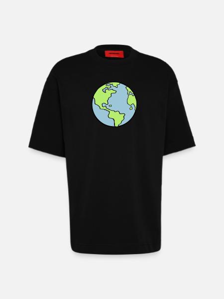erde_002 - Heavyweight T-Shirt - made by SPREAD  - SOLID BLACK