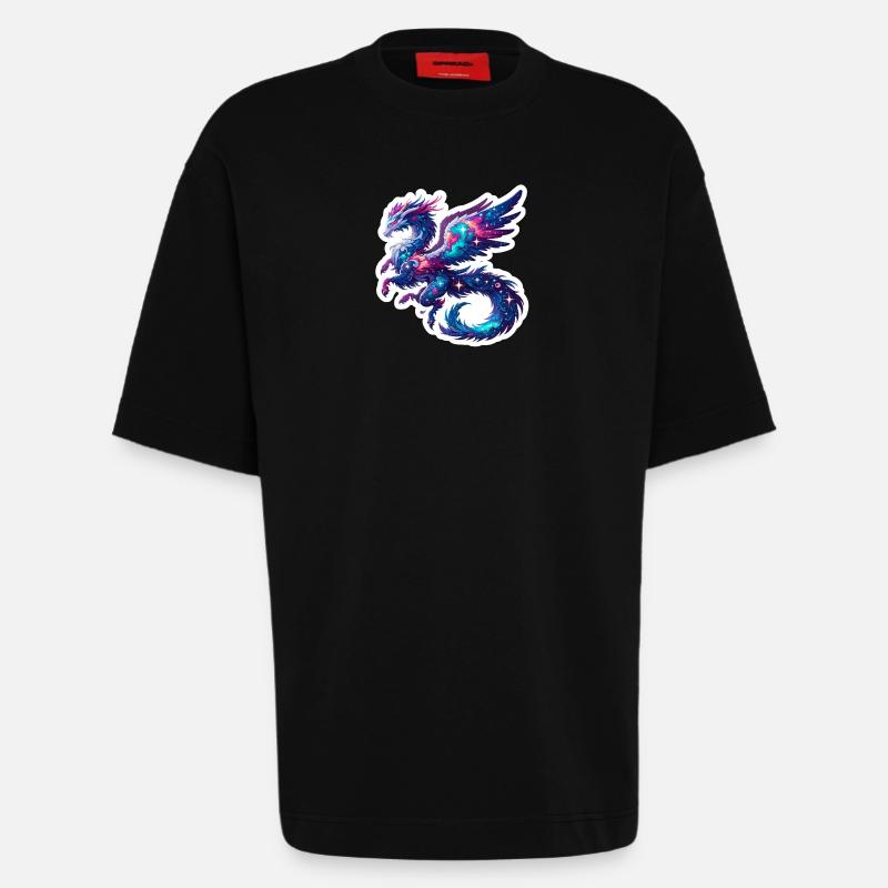 Astrological Dragon - Heavyweight T-Shirt - made by SPREAD  - SOLID BLACK