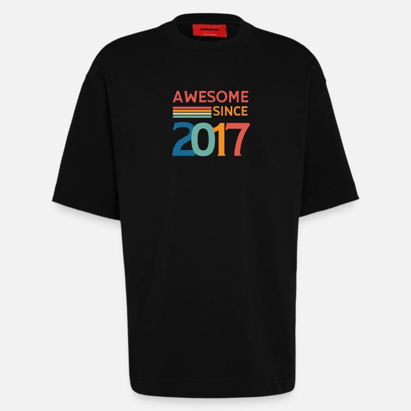 Awesome since 2017 - T-shirt bio épais oversize fabriqué en UE - SOLID BLACK