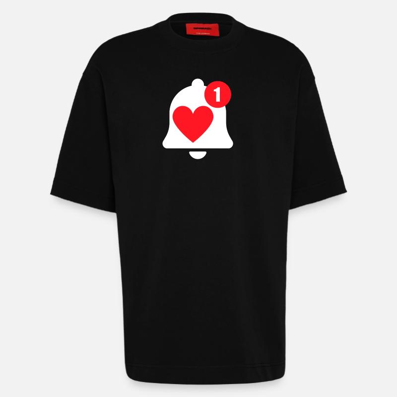 notification déclaration d'amour - T-shirt bio épais oversize fabriqué en UE - SOLID BLACK