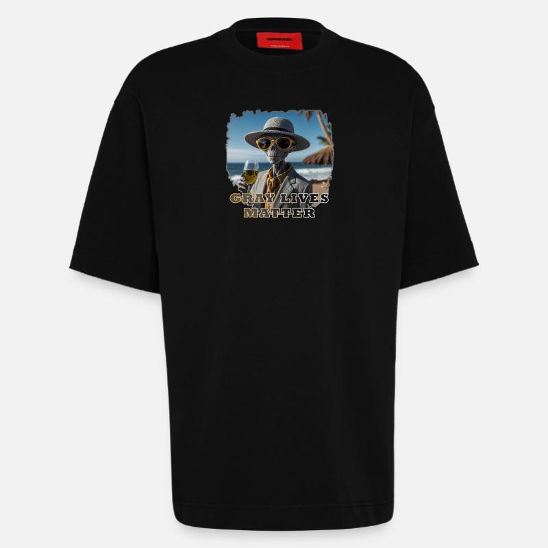 Gray lives matter - Version 1 - Heavyweight T-Shirt - made by SPREAD  - SOLID BLACK