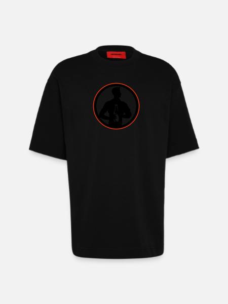 Bottle of Beer Drinking Silhouette - Heavyweight T-Shirt - made by SPREAD - SOLID BLACK