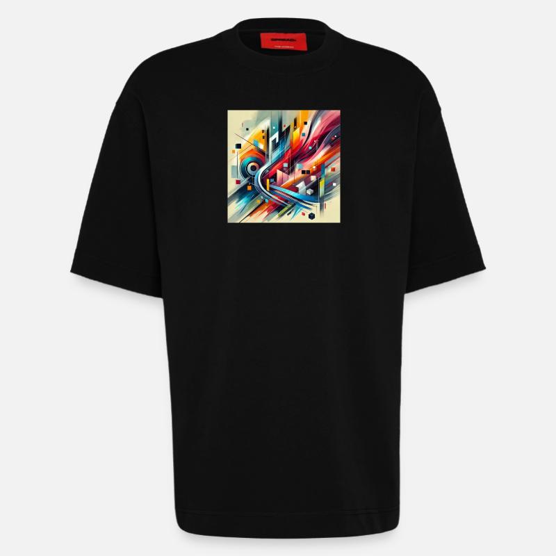Lebendige Harmonie - Abstraktes Gemälde - Heavyweight T-Shirt - made by SPREAD  - SOLID BLACK