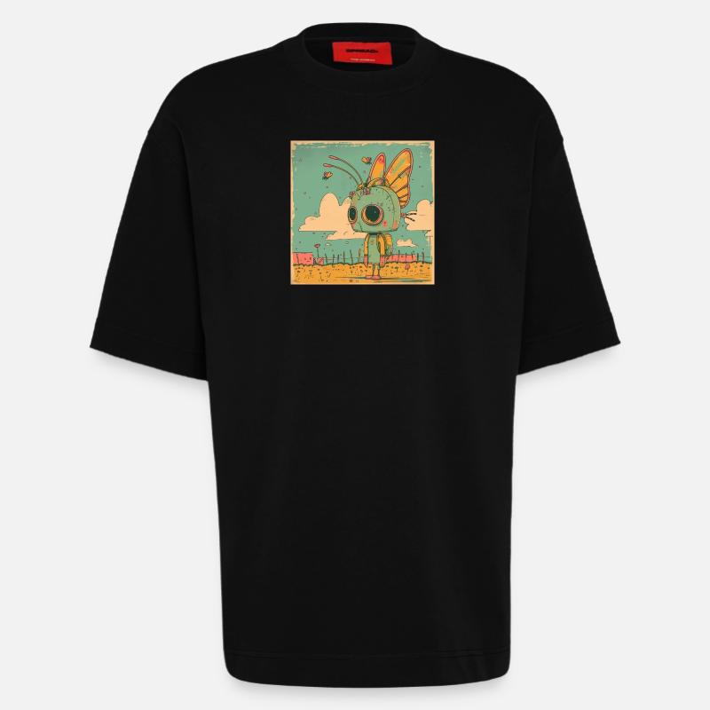 Roboter Mädchen - Heavyweight T-Shirt - made by SPREAD  - SOLID BLACK