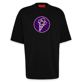 Egg Cream Ice Cream Summer - Heavyweight T-Shirt - made by SPREAD  - SOLID BLACK - Front - Fiona (171cm)