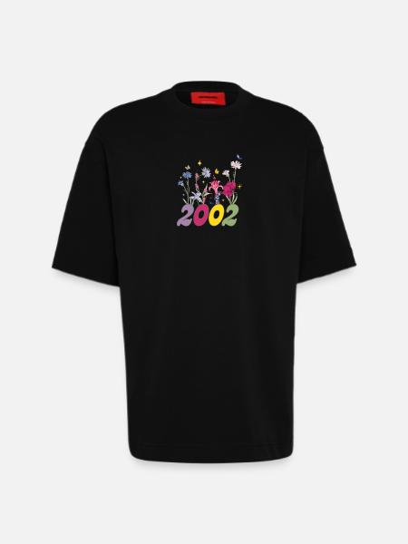 Year of birth 2000 wildflowers - Heavyweight T-Shirt - made by SPREAD  - SOLID BLACK