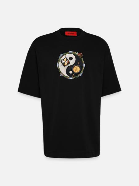 Yin Yang alpine - Heavyweight T-Shirt - made by SPREAD - SOLID BLACK