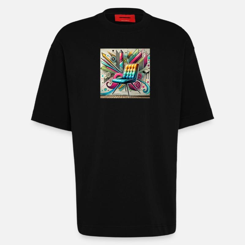 Stuhl Graffiti Möbelverkäufer - Heavyweight T-Shirt - made by SPREAD - SOLID BLACK
