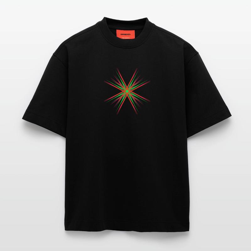 Étoile composée de plusieurs couleurs vives T-shirt bio épais oversize fabriqué en UE