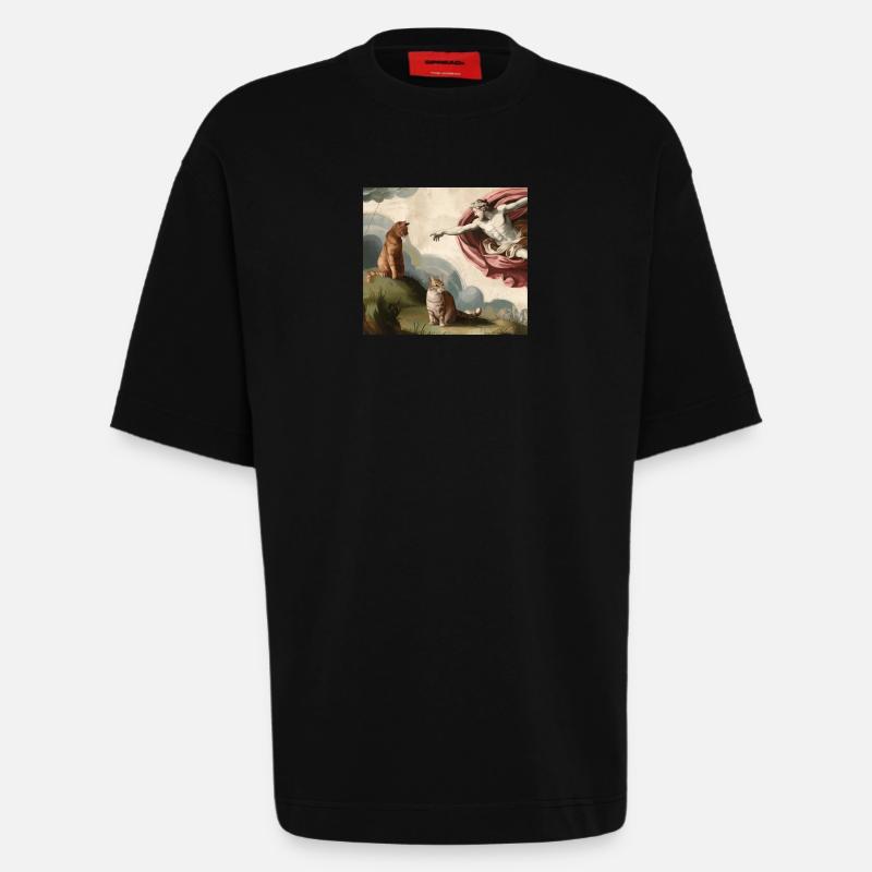Michelangelo Katze - Heavyweight T-Shirt - made by SPREAD  - SOLID BLACK