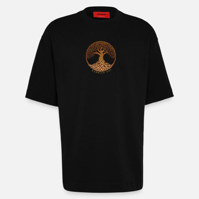 Lebensbaum Celtic Symbol - Heavyweight T-Shirt - made by SPREAD  - SOLID BLACK