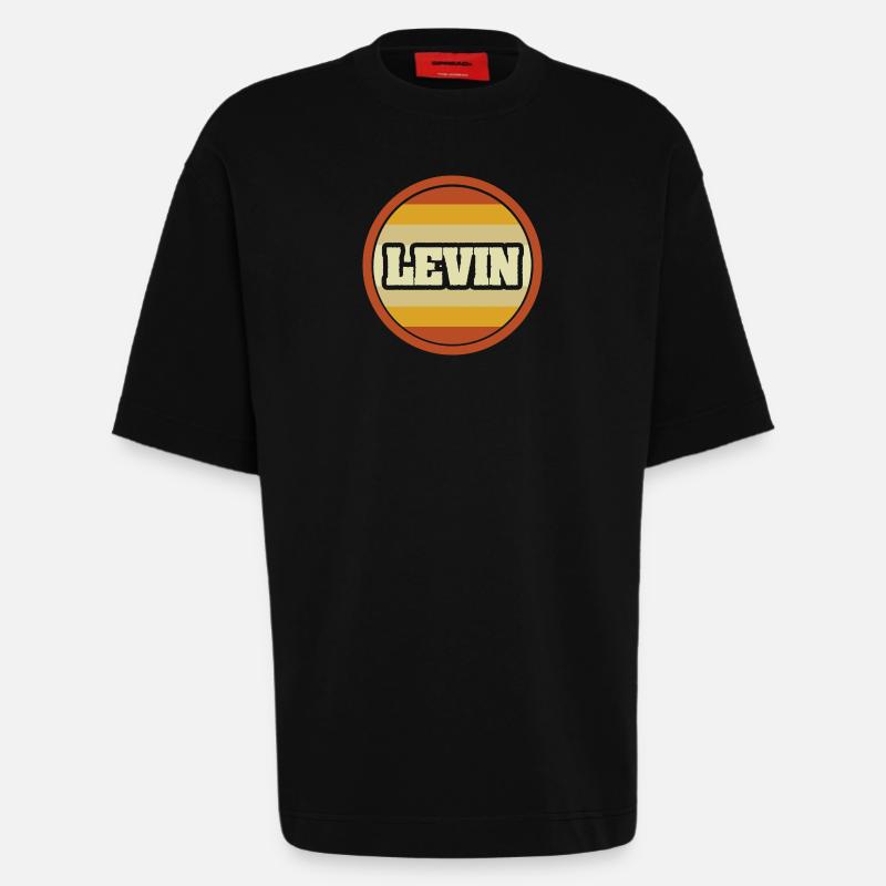 Levin as a given name - Heavyweight T-Shirt - made by SPREAD  - SOLID BLACK