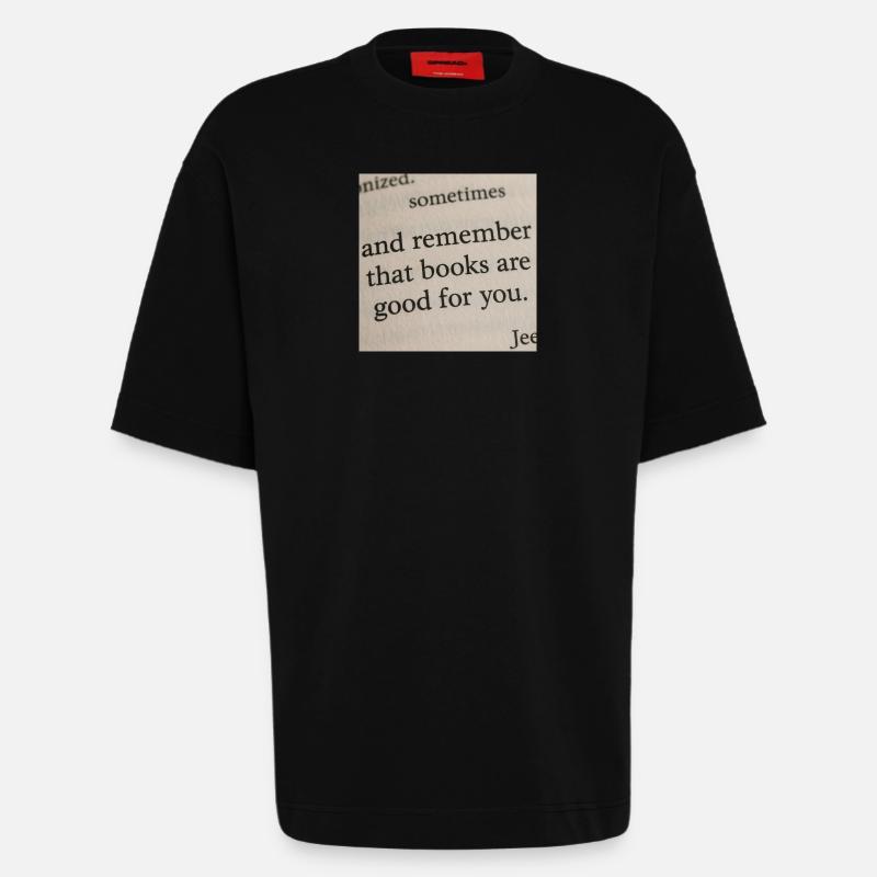 Buchseite - Bücher tun dir gut - Heavyweight T-Shirt - made by SPREAD  - SOLID BLACK