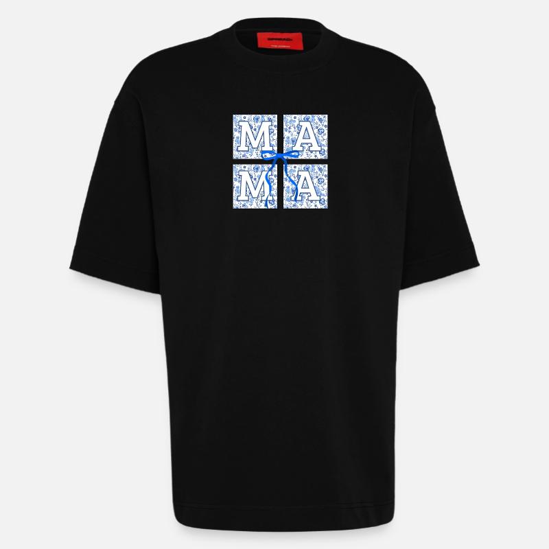 Mama Flowers - Mama Geschenkidee - Heavyweight T-Shirt - made by SPREAD  - SOLID BLACK