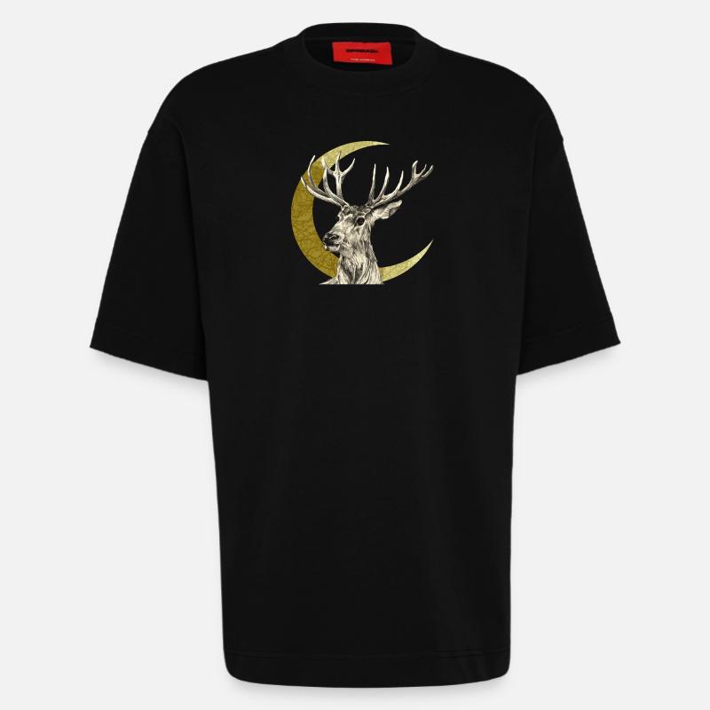 Cerf - T-shirt bio épais oversize fabriqué en UE - SOLID BLACK