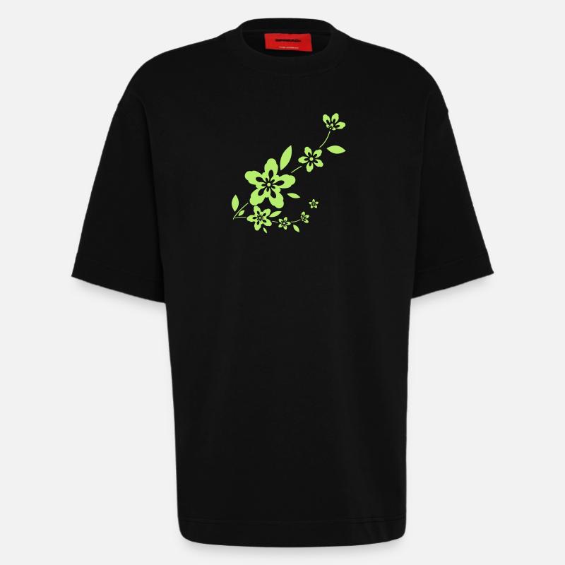 Blume - Heavyweight T-Shirt - made by SPREAD  - SOLID BLACK