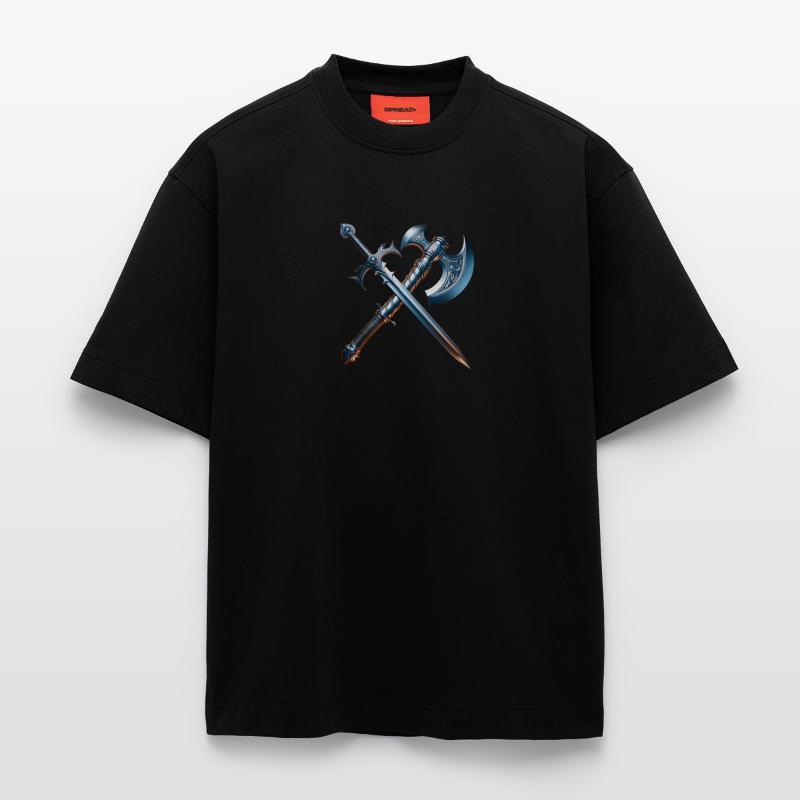 Medieval Weapons - Sword & Axe Heavyweight T-Shirt - made by SPREAD 