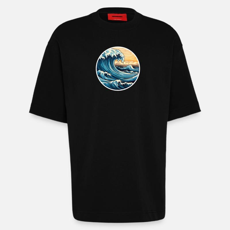 Surf - Heavyweight T-Shirt - made by SPREAD  - SOLID BLACK