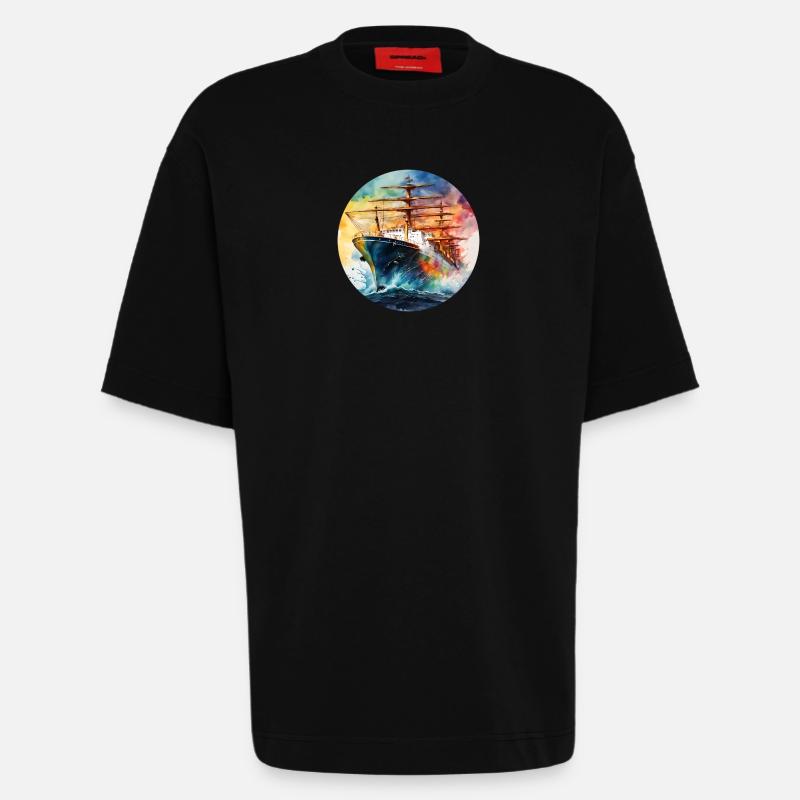 Ship Large Round Batch - Heavyweight T-Shirt - made by SPREAD  - SOLID BLACK