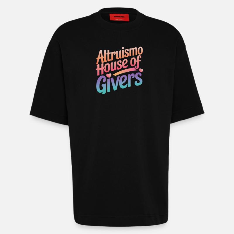 Altruisme Don désintéressé Donner d’école - T-shirt bio épais oversize fabriqué en UE - SOLID BLACK