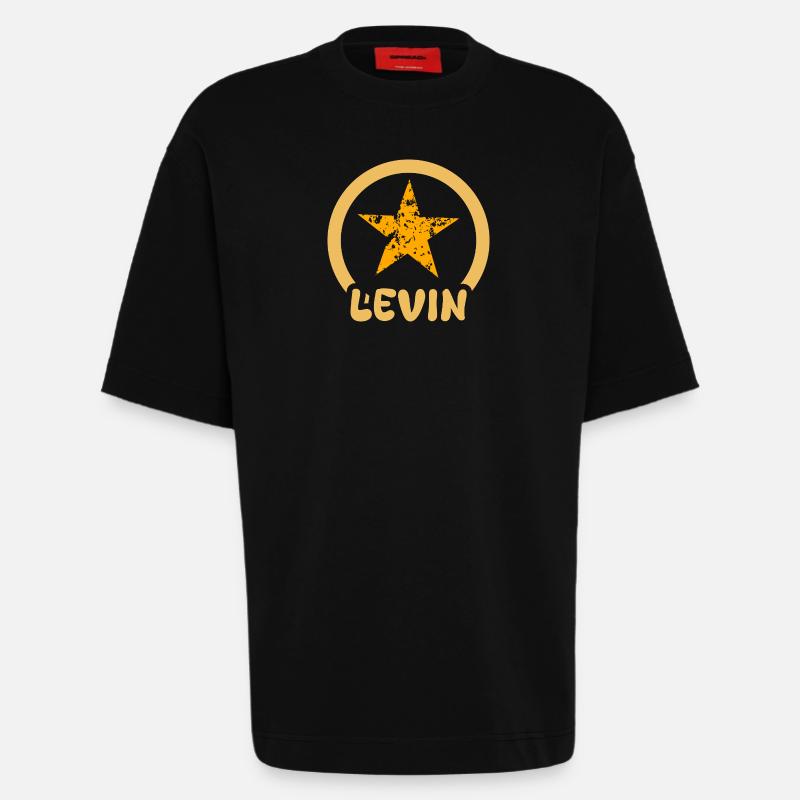 Levin as a given name - Heavyweight T-Shirt - made by SPREAD  - SOLID BLACK