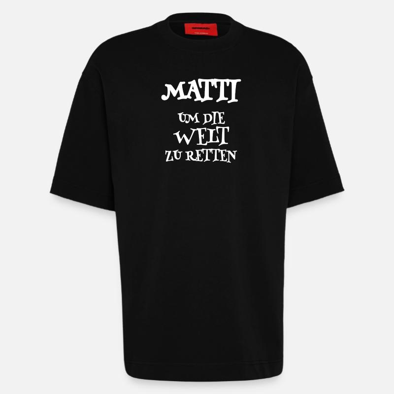 Cadeau pour Matti - T-shirt bio épais oversize fabriqué en UE - SOLID BLACK