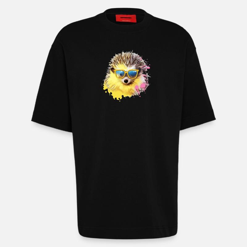 Zizo der Igel - Heavyweight T-Shirt - made by SPREAD - SOLID BLACK