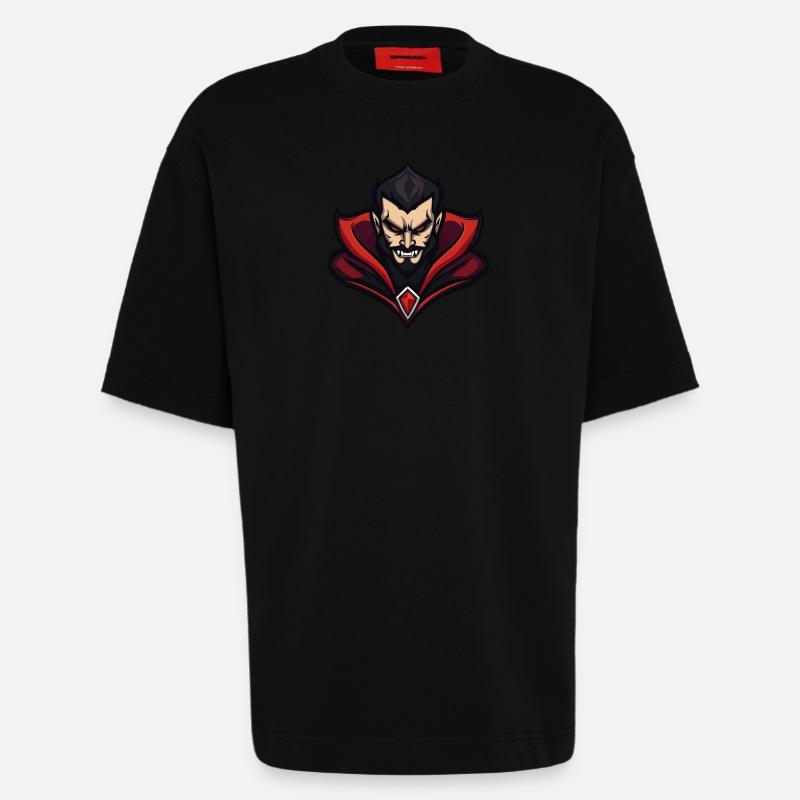 Vampire Halloween Comic - Heavyweight T-Shirt - made by SPREAD - SOLID BLACK