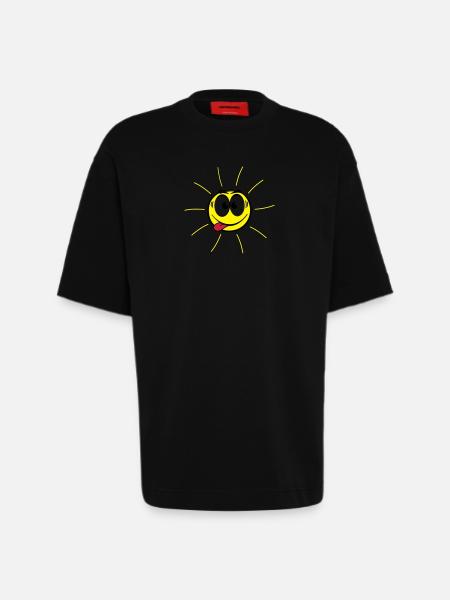Gesicht - Sonne - Heavyweight T-Shirt - made by SPREAD - SOLID BLACK