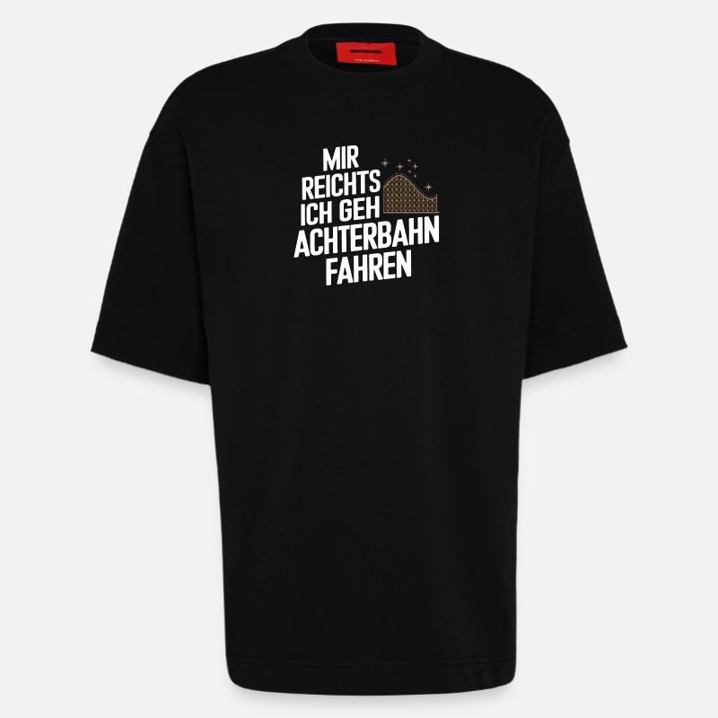 Achterbahn Freizeitpark Roller Coaster - Heavyweight T-Shirt - made by SPREAD - SOLID BLACK