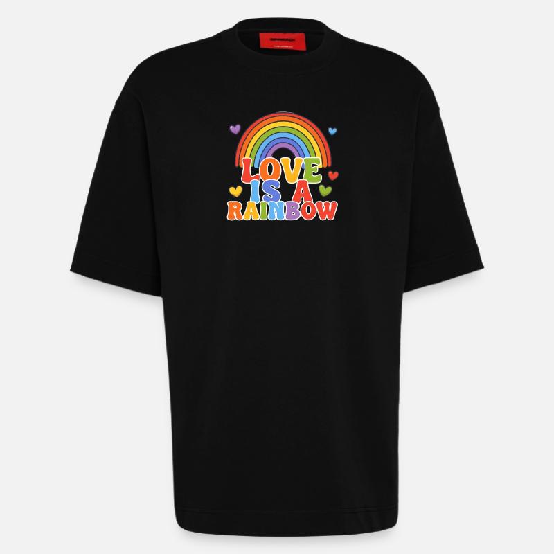 Liebe ist ein Regenbogen - Heavyweight T-Shirt - made by SPREAD  - SOLID BLACK