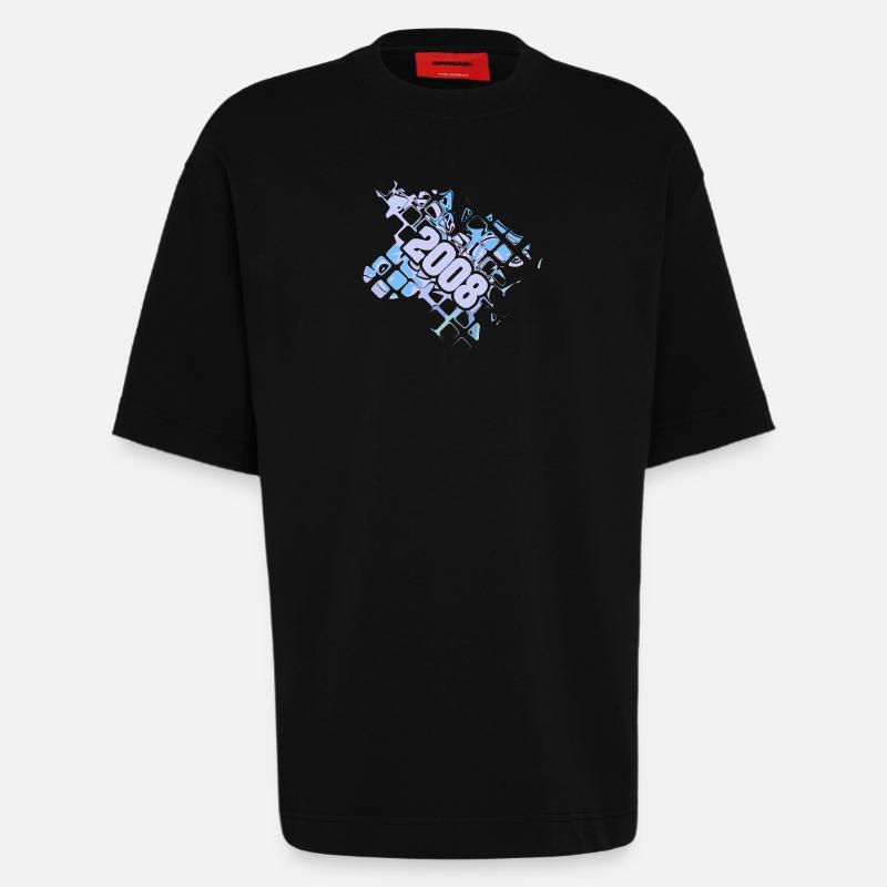 Ordinateur 2008 - T-shirt bio épais oversize fabriqué en UE - SOLID BLACK