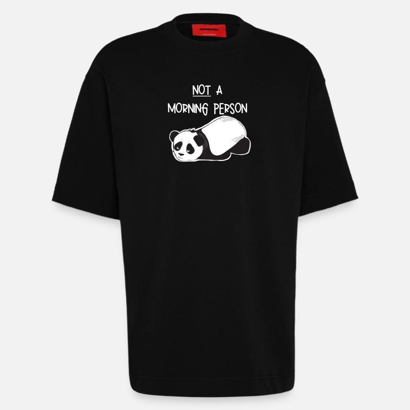 Kein morgendliches Mensch-Grumpy Panda - Heavyweight T-Shirt - made by SPREAD  - SOLID BLACK