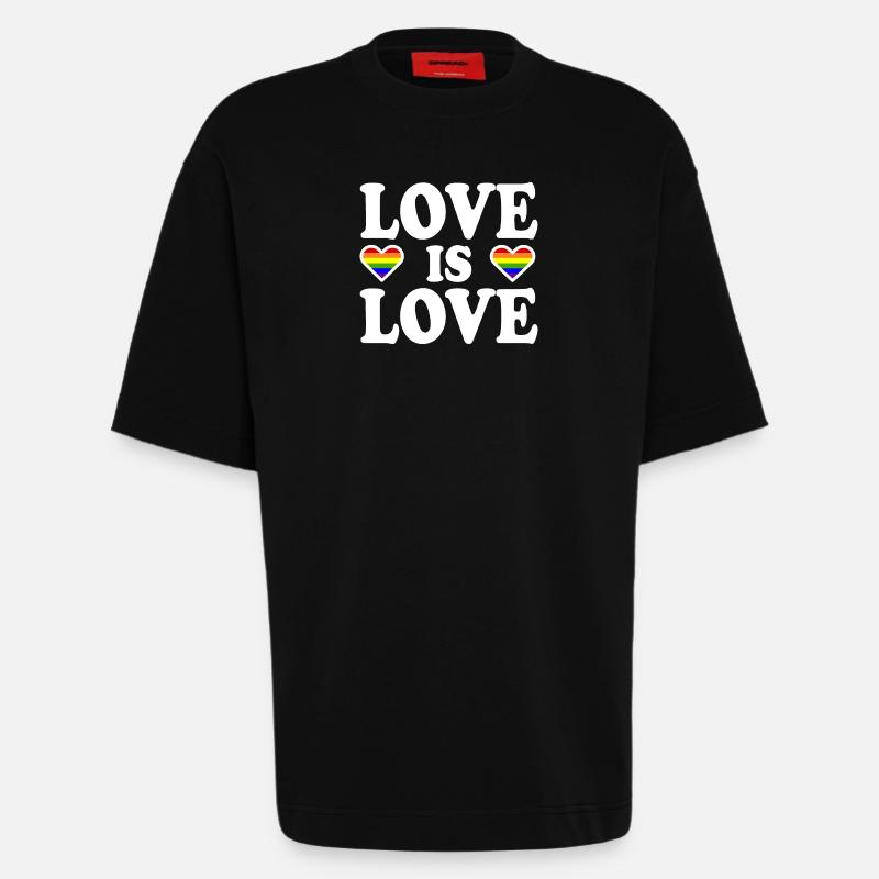 Love is love - Heavyweight T-Shirt - made by SPREAD  - SOLID BLACK