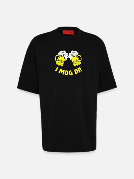 beer i mog di - Heavyweight T-Shirt - made by SPREAD  - SOLID BLACK