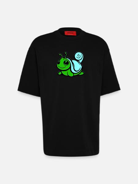 Snail Comic - Heavyweight T-Shirt - made by SPREAD  - SOLID BLACK