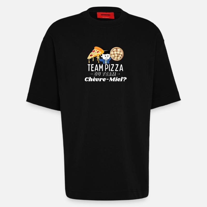 Team Pizza oder Team Chèvre-Miel? - Heavyweight T-Shirt - made by SPREAD - SOLID BLACK