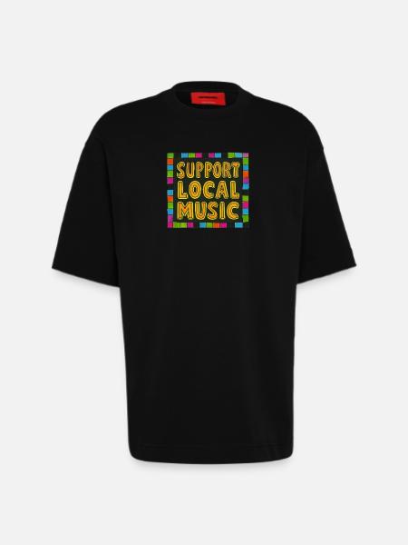 Support Local Music - Heavyweight T-Shirt - made by SPREAD - SOLID BLACK