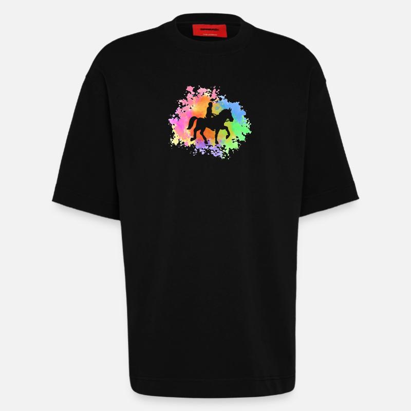 Reiten Pferde - Heavyweight T-Shirt - made by SPREAD  - SOLID BLACK