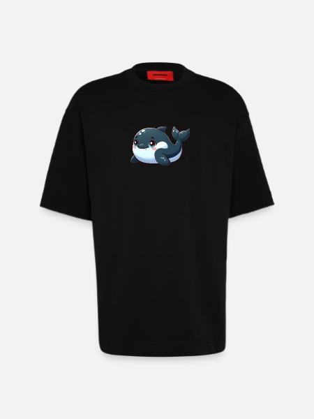 killer whale - Heavyweight T-Shirt - made by SPREAD  - SOLID BLACK