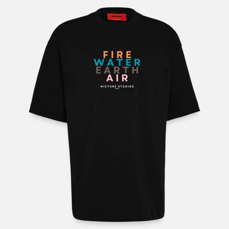 Nicture Studios Four Elements - Heavyweight T-Shirt - made by SPREAD  - SOLID BLACK