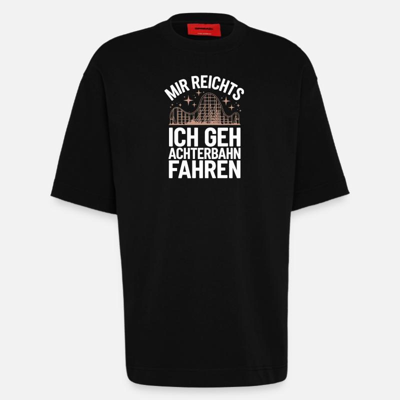 Achterbahn Freizeitpark Roller Coaster - Heavyweight T-Shirt - made by SPREAD  - SOLID BLACK