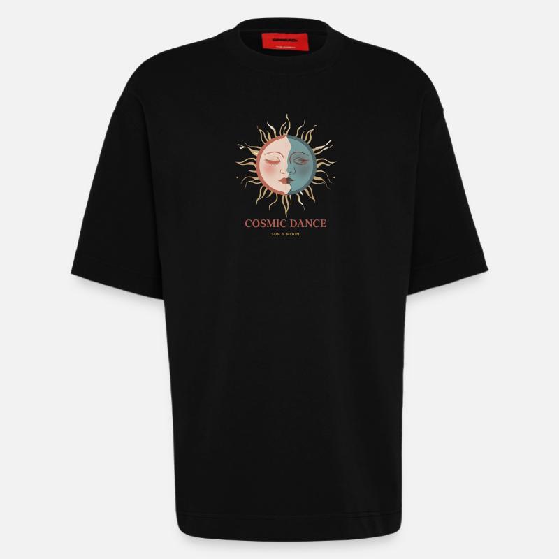 Danse Cosmique Don Spirituel - T-shirt bio épais oversize fabriqué en UE - SOLID BLACK