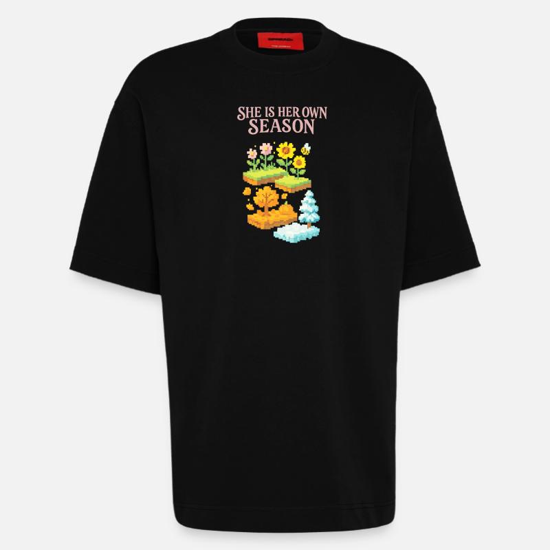 C’est sa propre saison ! - T-shirt bio épais oversize fabriqué en UE - SOLID BLACK