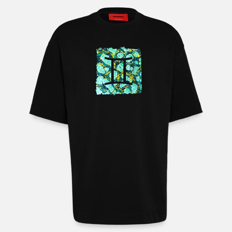 Gémeaux E 241 - T-shirt bio épais oversize fabriqué en UE - SOLID BLACK